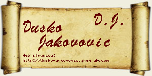 Duško Jakovović vizit kartica